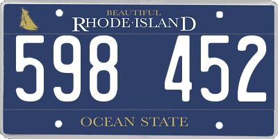 RI license plate 598452