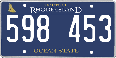 RI license plate 598453