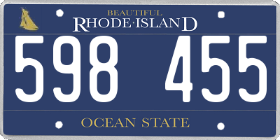 RI license plate 598455