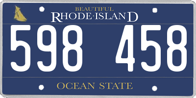 RI license plate 598458