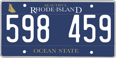 RI license plate 598459