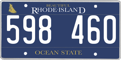 RI license plate 598460