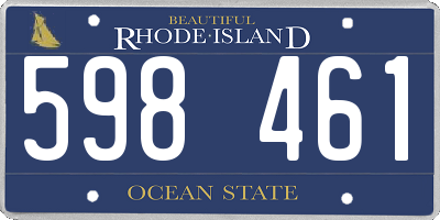 RI license plate 598461
