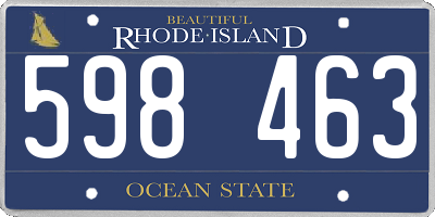 RI license plate 598463