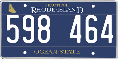 RI license plate 598464