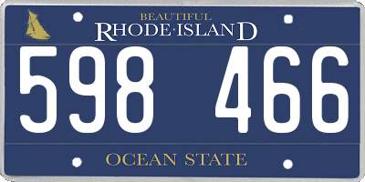 RI license plate 598466