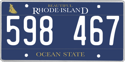 RI license plate 598467