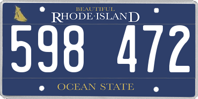 RI license plate 598472