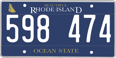 RI license plate 598474