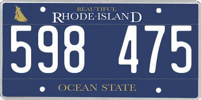 RI license plate 598475
