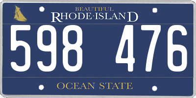 RI license plate 598476