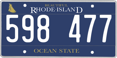 RI license plate 598477