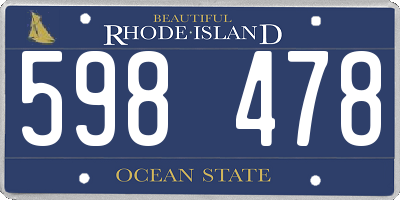 RI license plate 598478