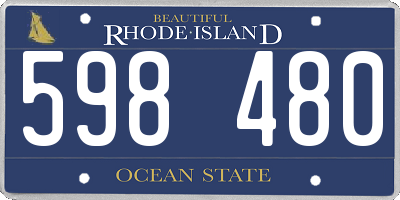 RI license plate 598480