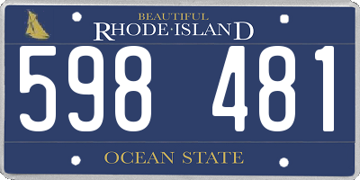 RI license plate 598481