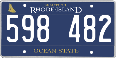 RI license plate 598482