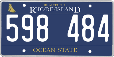 RI license plate 598484