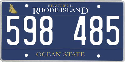 RI license plate 598485