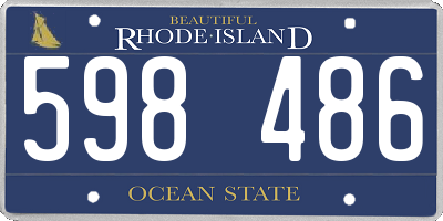 RI license plate 598486