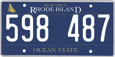 RI license plate 598487