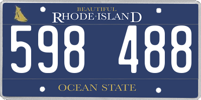 RI license plate 598488