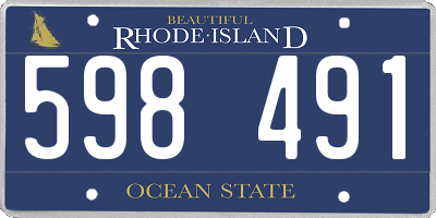 RI license plate 598491