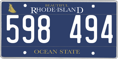RI license plate 598494