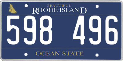 RI license plate 598496