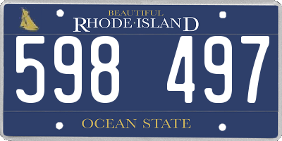 RI license plate 598497