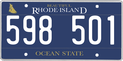RI license plate 598501