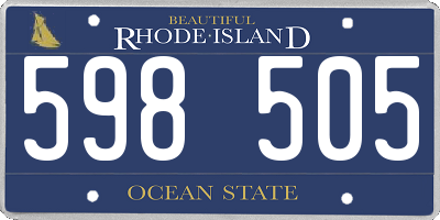 RI license plate 598505