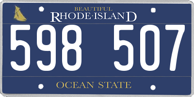 RI license plate 598507