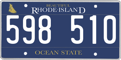 RI license plate 598510