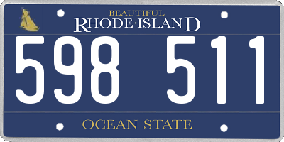 RI license plate 598511