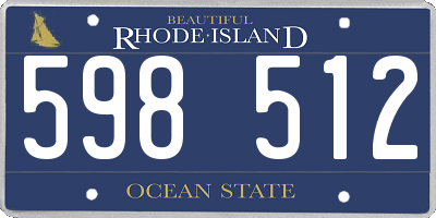 RI license plate 598512
