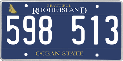 RI license plate 598513
