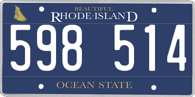 RI license plate 598514