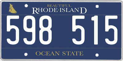 RI license plate 598515