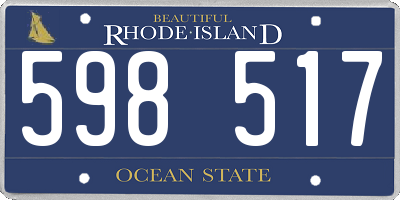 RI license plate 598517