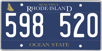 RI license plate 598520
