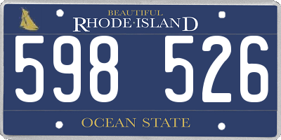 RI license plate 598526