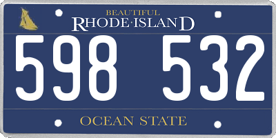 RI license plate 598532