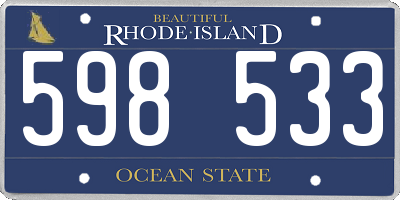 RI license plate 598533