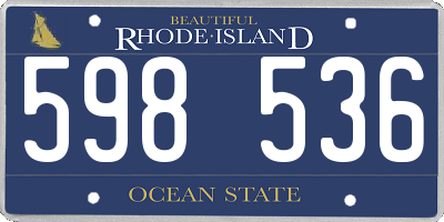 RI license plate 598536