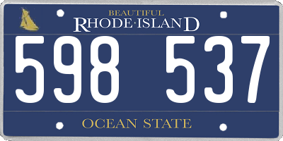 RI license plate 598537
