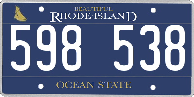 RI license plate 598538