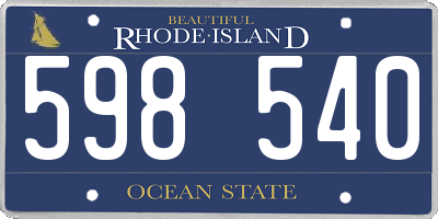RI license plate 598540