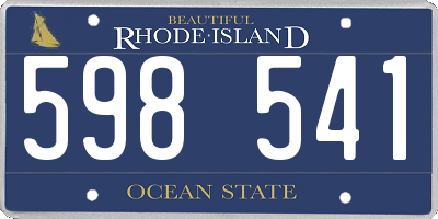 RI license plate 598541