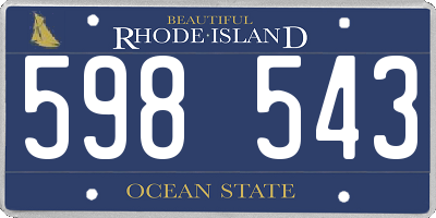 RI license plate 598543