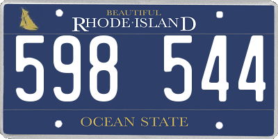 RI license plate 598544